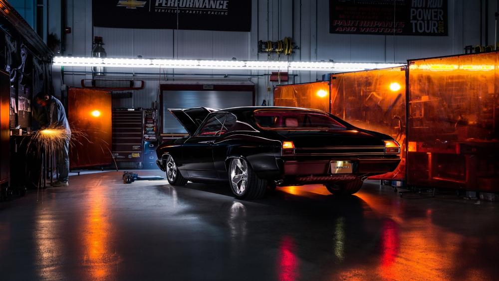 Chevrolet Chevelle Creative Concept in Workshop wallpaper