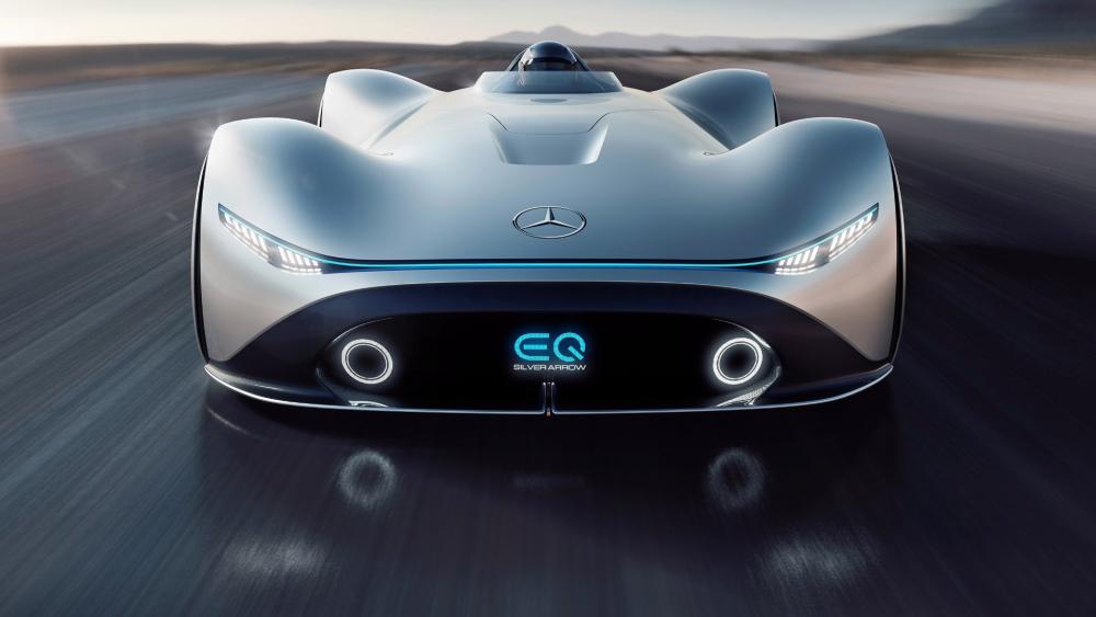 Futuristic Elegance of Mercedes-Benz Vision EQ Silver Arrow wallpaper