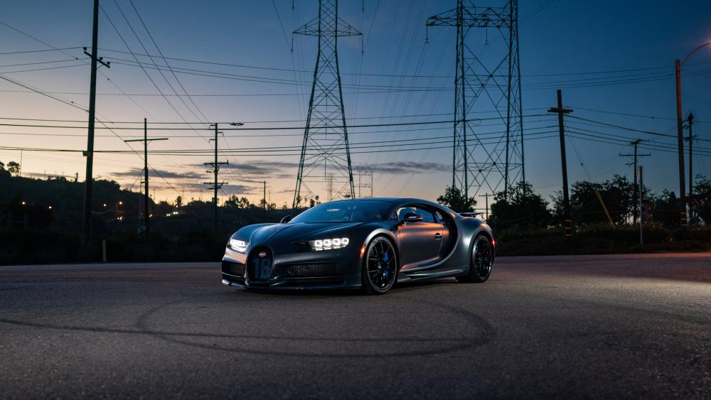 Bugatti Chiron at Dusk in 4K Splendor wallpaper