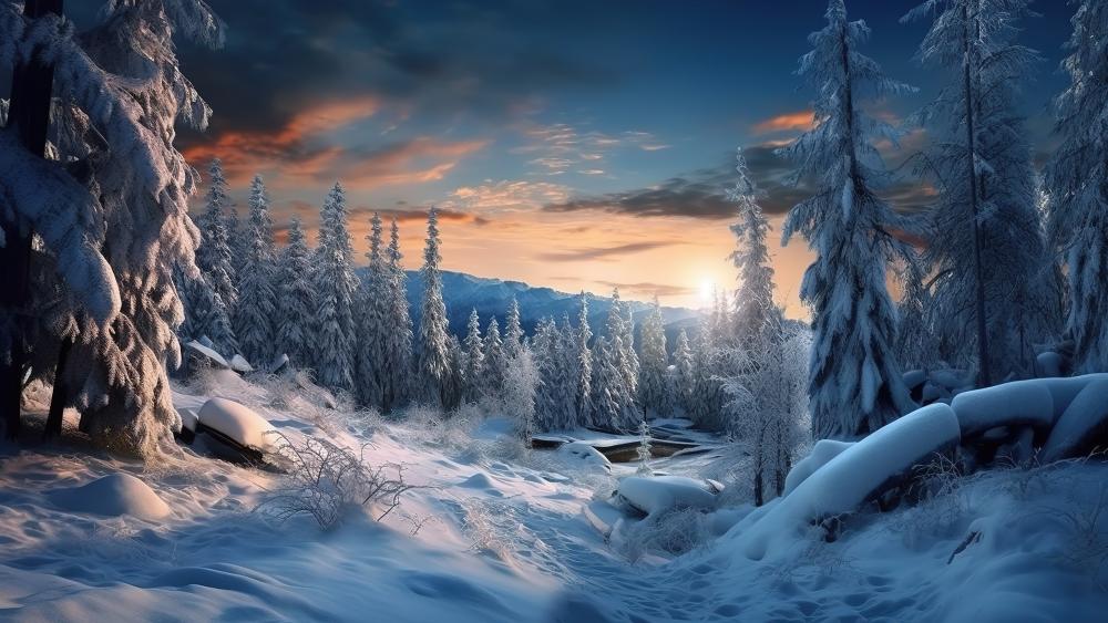 Winter Wonderland at Dawn wallpaper