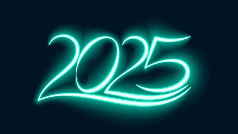 Neon Glow Welcomes 2025 in Style wallpaper