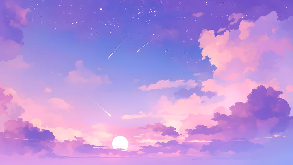 Purple Twilight Anime Sky wallpaper