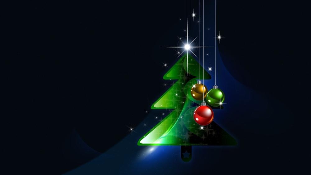 Festive 3D Christmas Tree Delight wallpaper