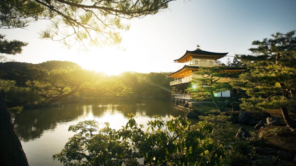 Golden Serenity at Kinkaku-ji Temple in Kyoto wallpaper