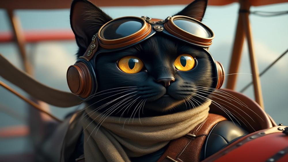 Pilot Whiskers Sky Adventure wallpaper