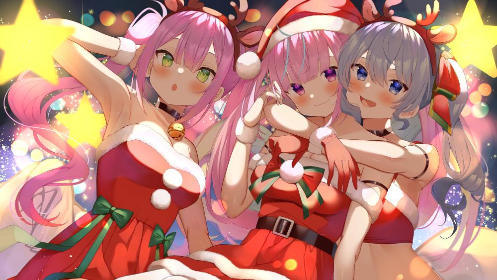 Festive Anime Wonderland Celebration 4K Art wallpaper