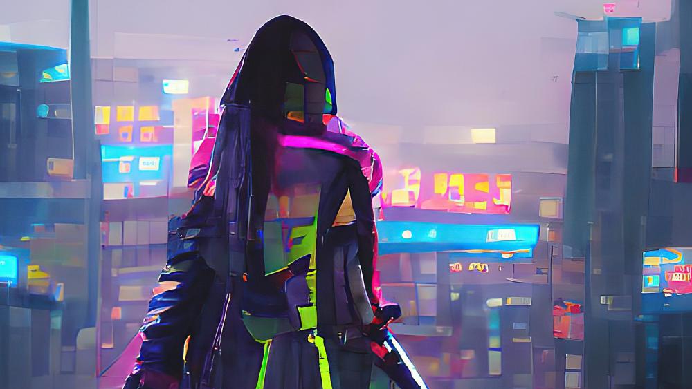 Cyber Neon Dreamscape wallpaper