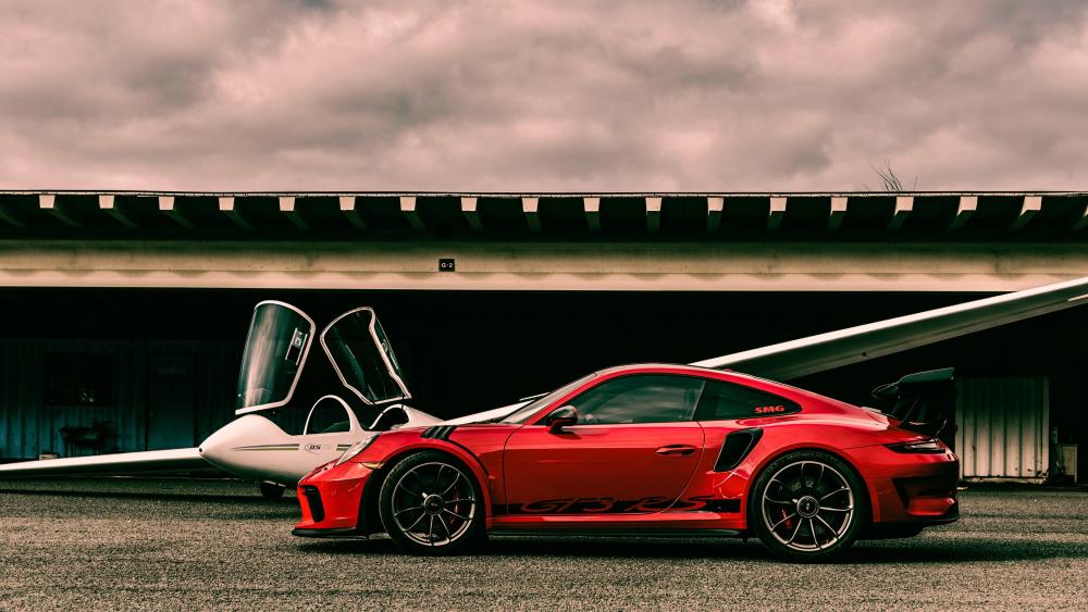 Porsche 911 GT3 RS in Striking Red 4K wallpaper