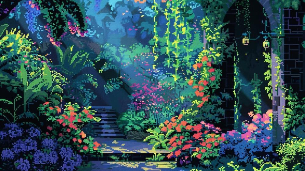 Secret Garden in Pixels wallpaper