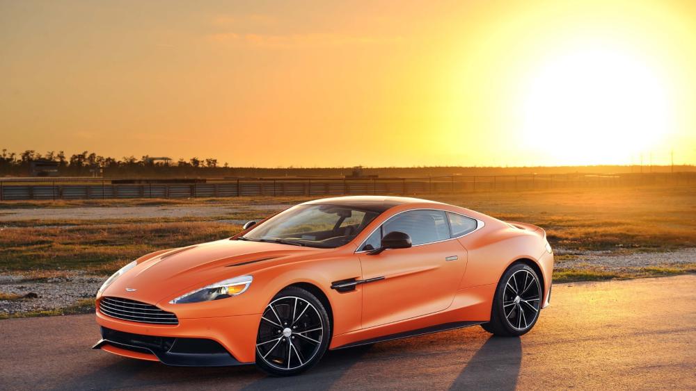 Sunset Majesty: Aston Martin Vanquish Elegance wallpaper