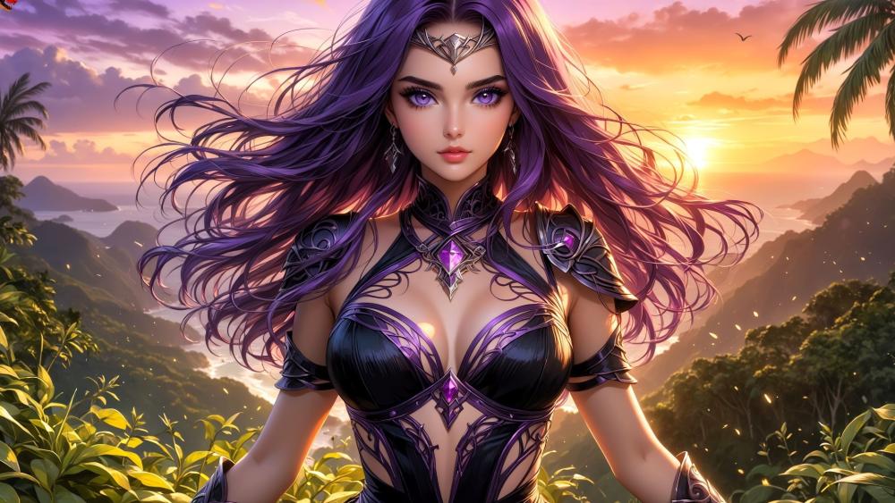 Mystical Enchantress in a Fantasy Realm wallpaper