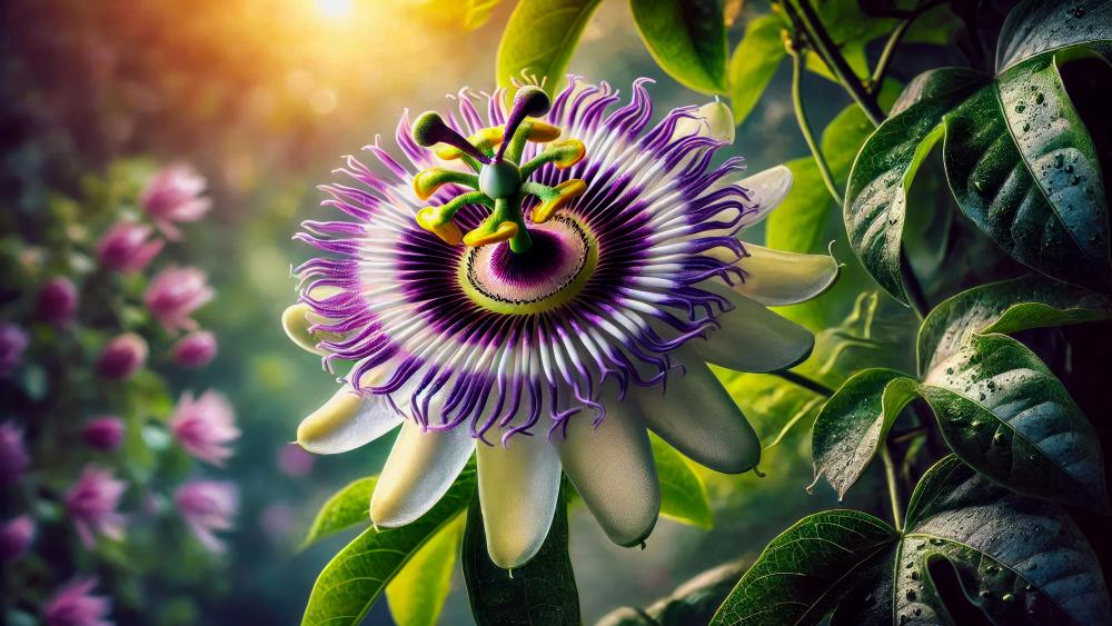 Passionflower Beauty in Bloom wallpaper