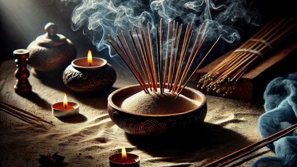 Burning incense sticks wallpaper