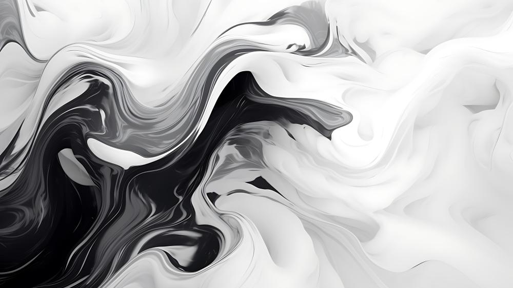 Fluid Monochrome Waves wallpaper