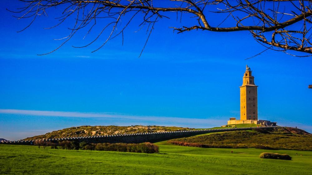 Tower of Hercules Majestic View wallpaper