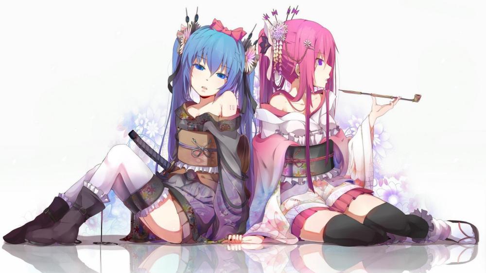 Ethereal Harmony of Miku and Luka wallpaper