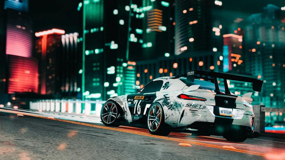 BMW Z4 in the Urban Nightscape wallpaper