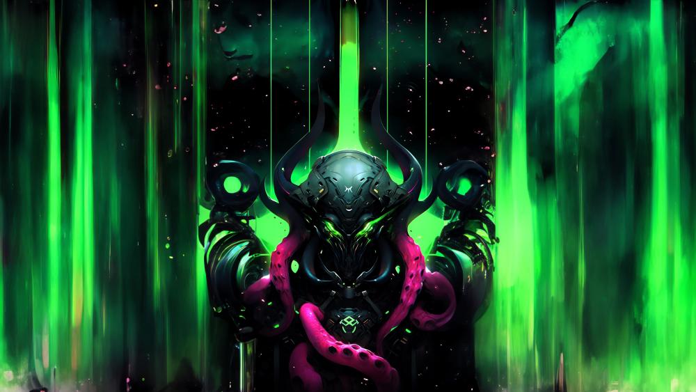 Neon Abyss Guardian Unleashed wallpaper