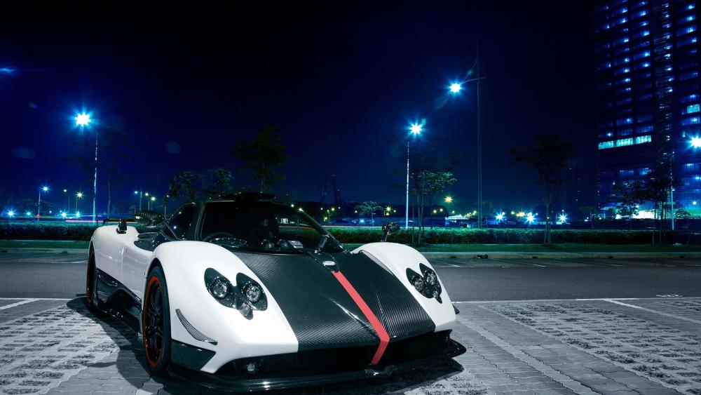 Pagani Zonda at Nighttime Serenity wallpaper