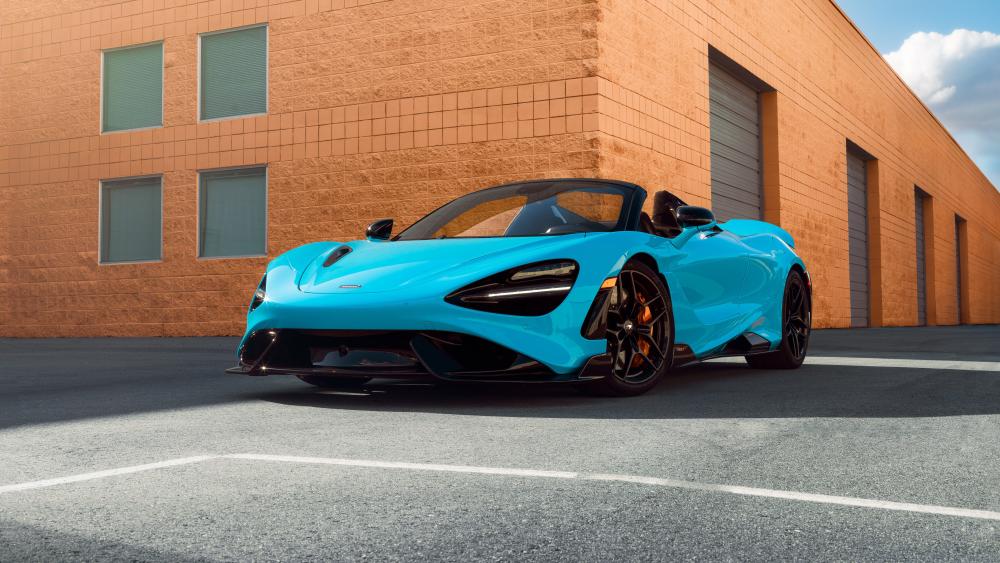 McLaren 765LT Spider in Vibrant Blue Glory wallpaper