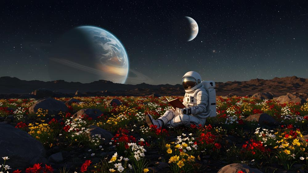 Bookworm on Mars wallpaper