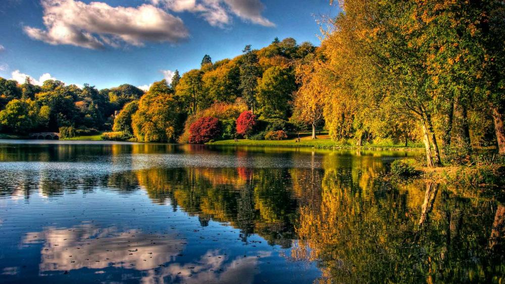 Autumn Serenity by the Lakeside wallpaper