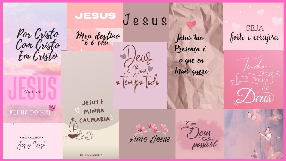 Inspirational Jesus Quotes in Pink Hues wallpaper