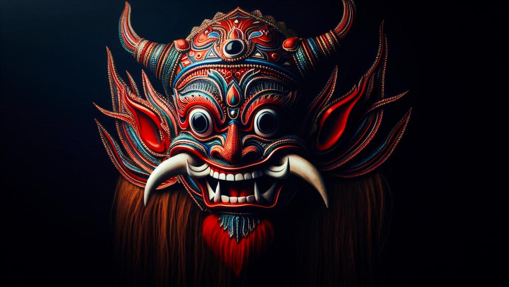 Traditional Asian Devil Dancing Mask wallpaper