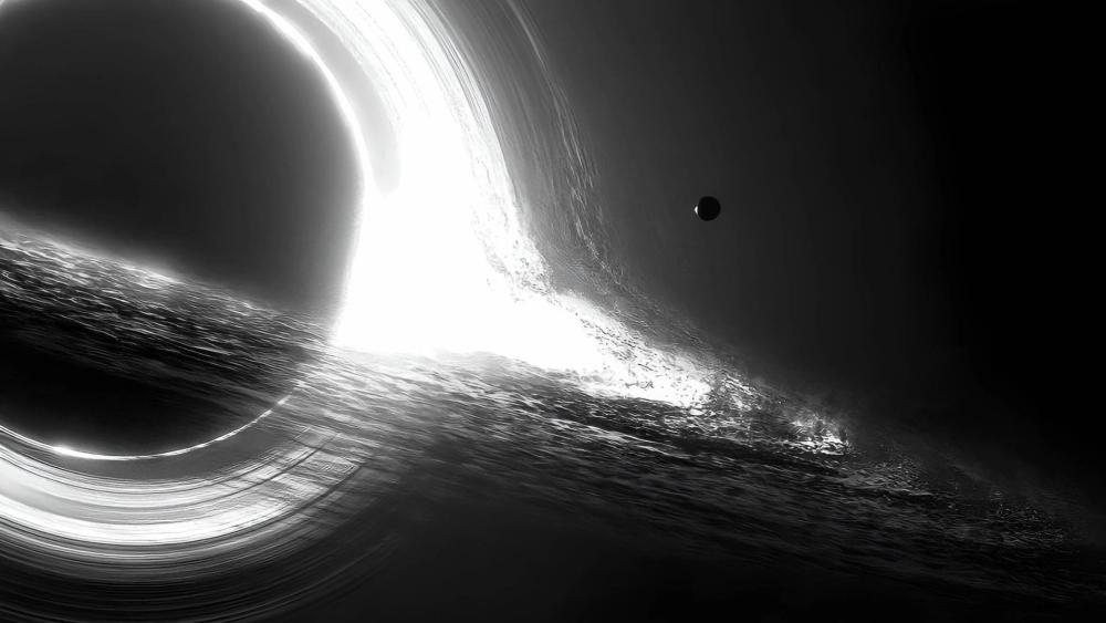 Black Hole Void in Monochrome Majesty wallpaper