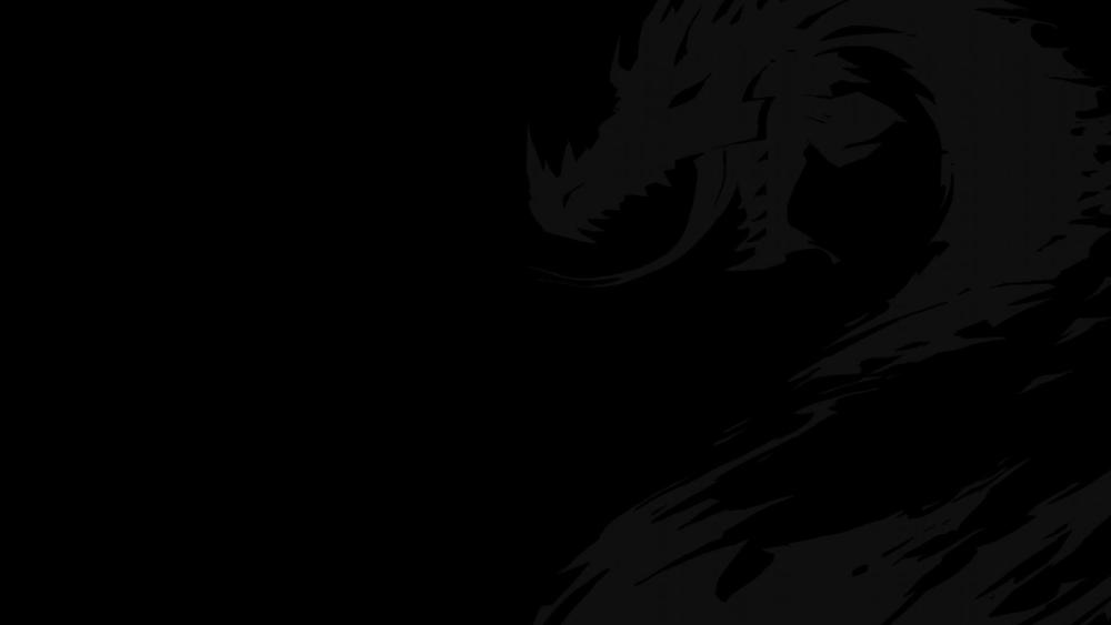 Dark Dragon Emblem in Monochrome Elegance wallpaper