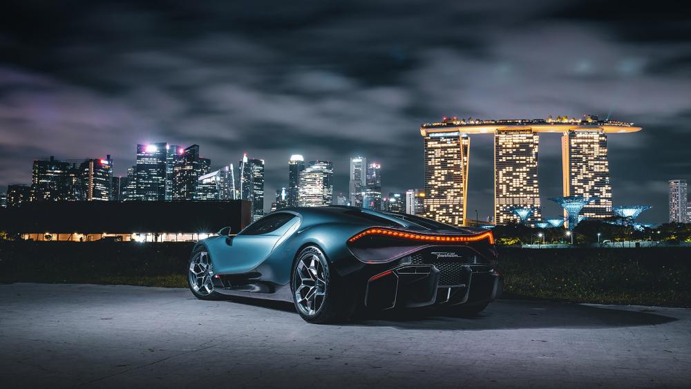 Bugatti Elegance Meets Singapore's Skyline wallpaper