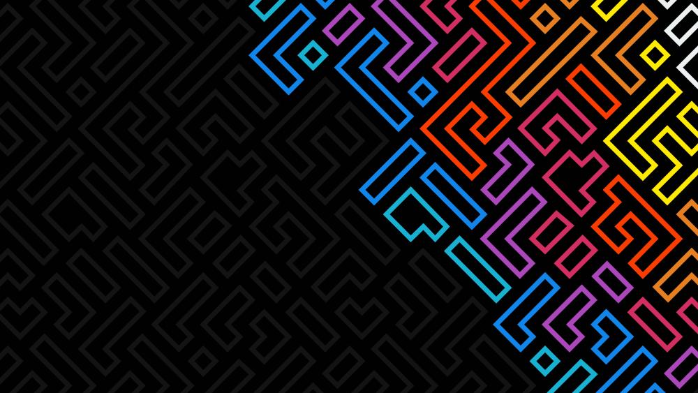 Colorful Labyrinth: A Minimalist Abstract Journey wallpaper