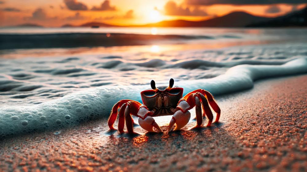 A Crab by the beach wallpaper