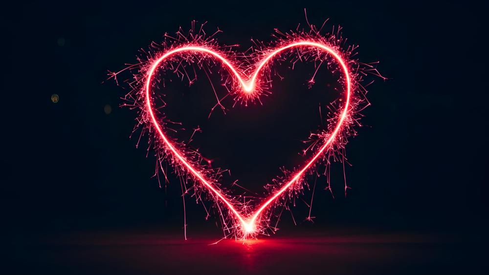 Spark of Affection: A Heart Illuminated wallpaper