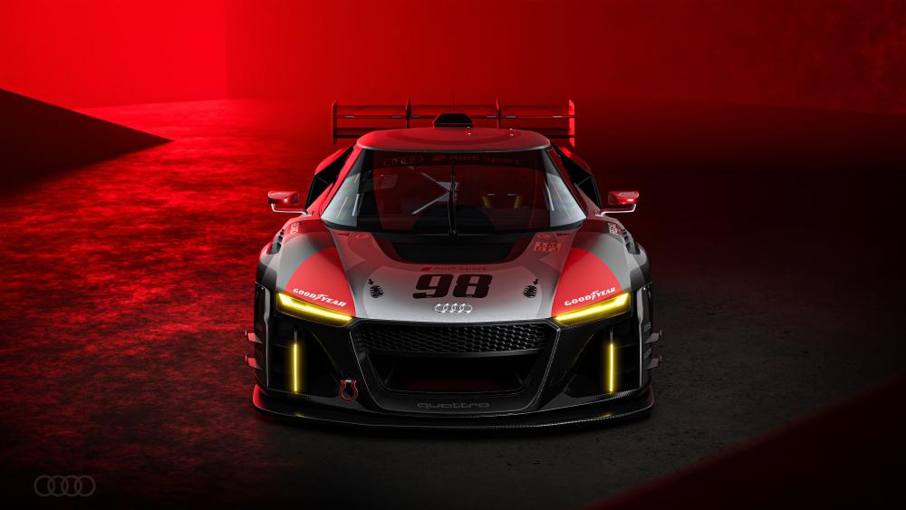 Audi R8 LMS GT3 in Striking Red and Black wallpaper