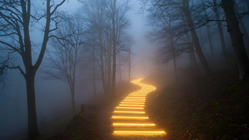 Pathway of Luminescence: The Whispering Fog wallpaper