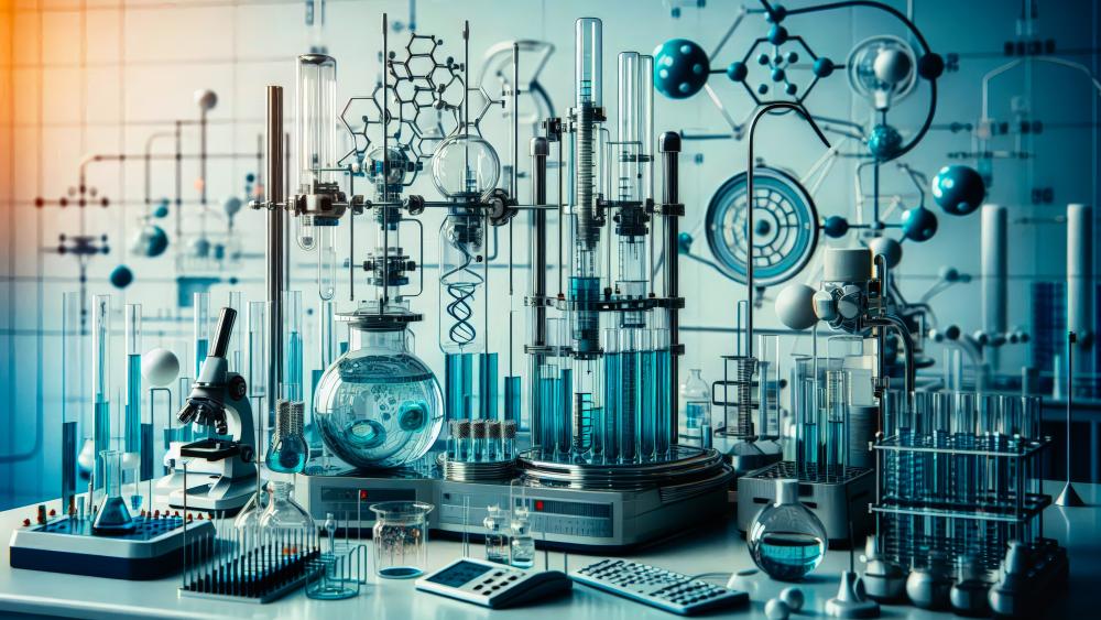 A Science lab with all paraphernalia. wallpaper