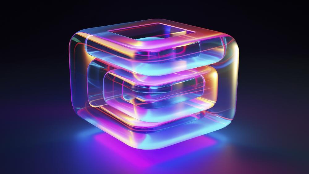 Neon Dimensions: A Glowing 3D Illusion wallpaper