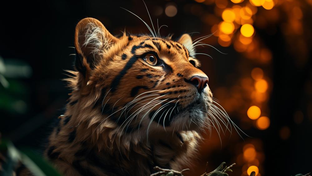 Tiger in Enigmatic Glow: AI Artistry in 4K wallpaper