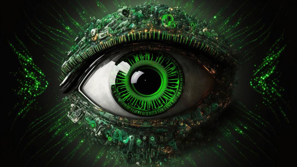 Green Eye of AI Future wallpaper