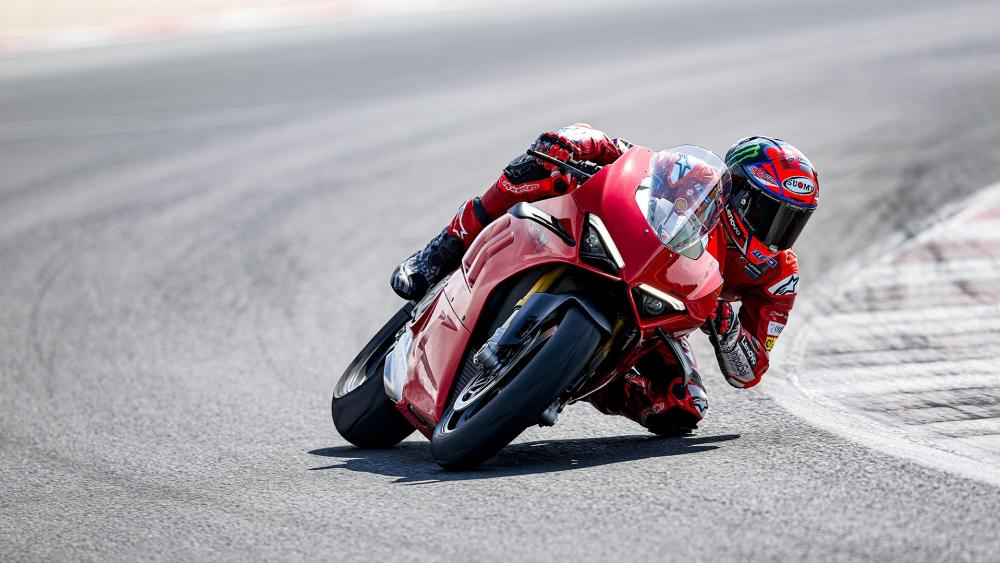 Ducati Panigale V4 in Action on the Track wallpaper