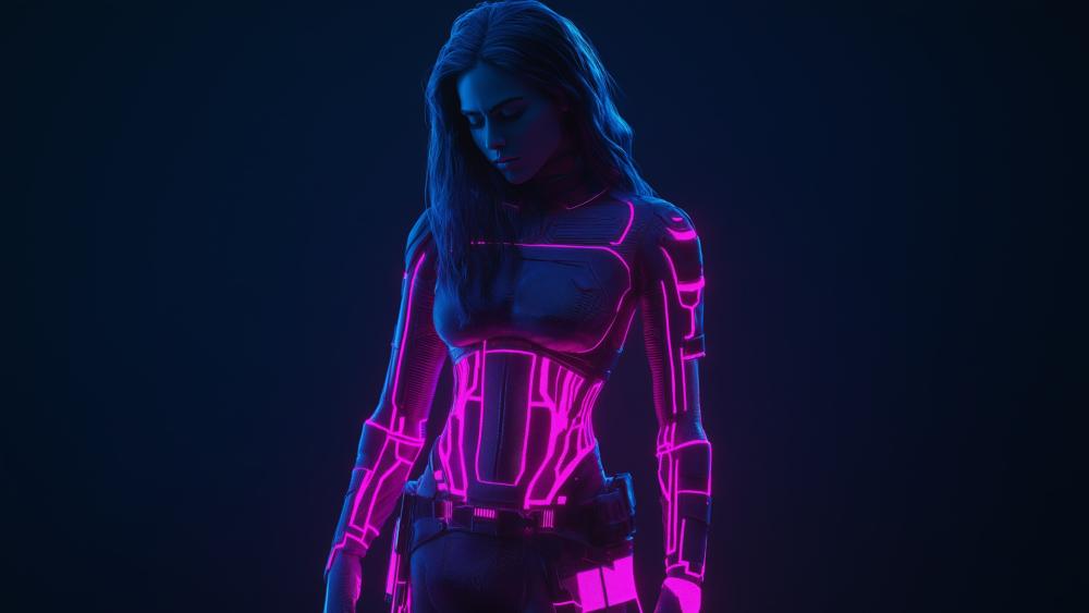 Neon Warrior Dreamscape wallpaper