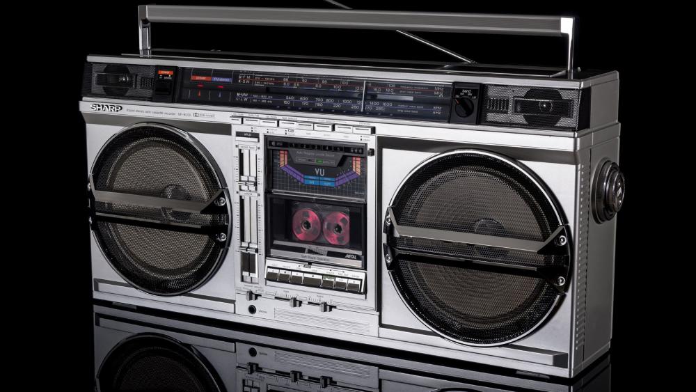 Retro Vibes with Vintage Boombox Charm wallpaper