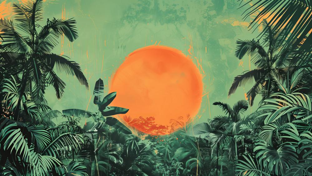 Jungle sunset wallpaper