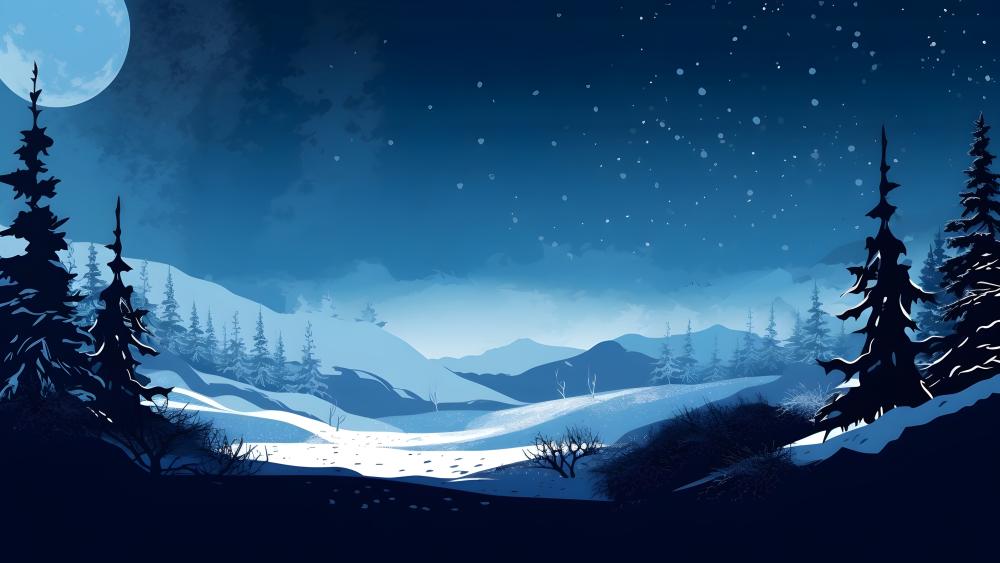 Winter Serenity in Anime Wonderland wallpaper