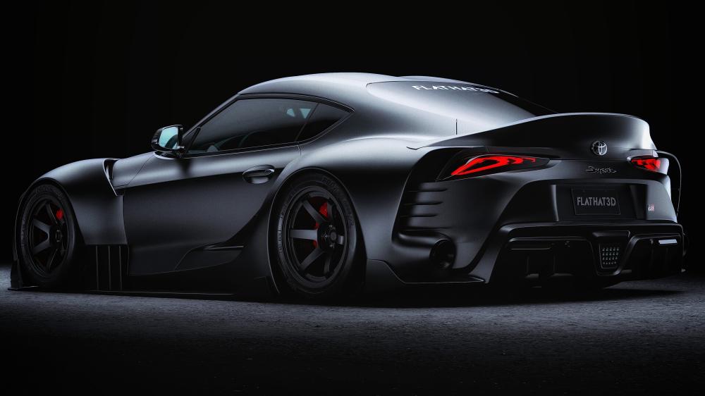 Toyota Supra in Sleek Midnight Black wallpaper