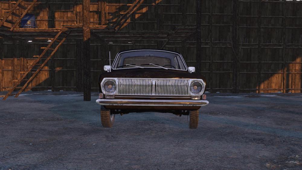 Classic Car in Rustic Setting wallpaper