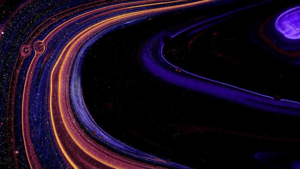 Cosmic Swirls in Glittering Space wallpaper