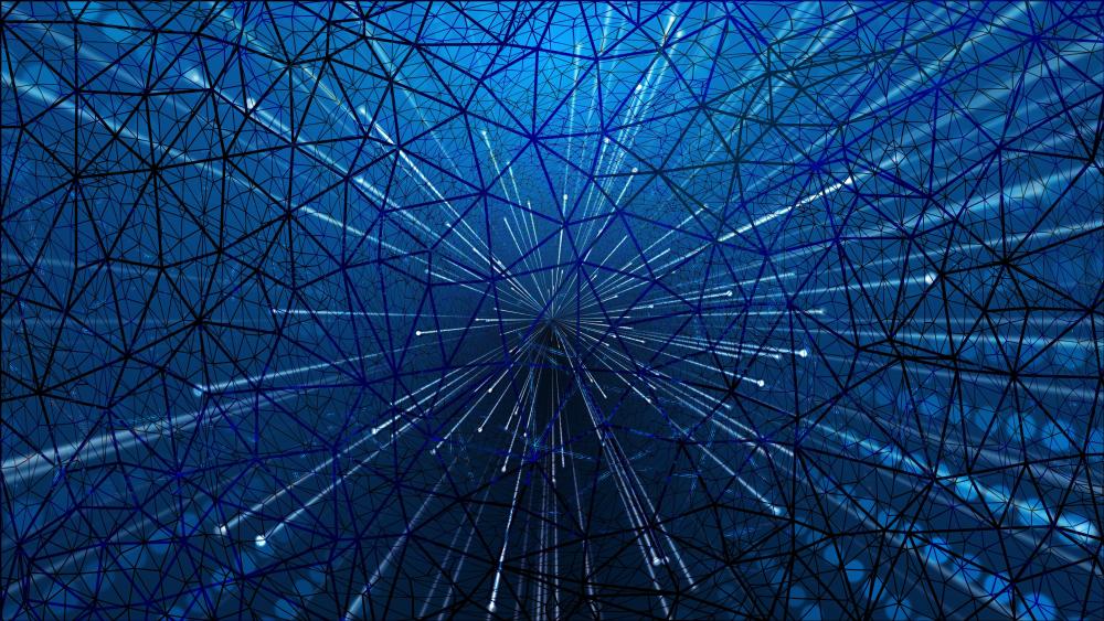 Interconnected Blue Web of Complexity wallpaper