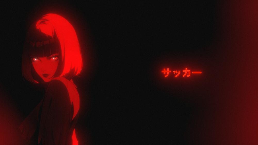 Anime Enigma in Red and Black wallpaper